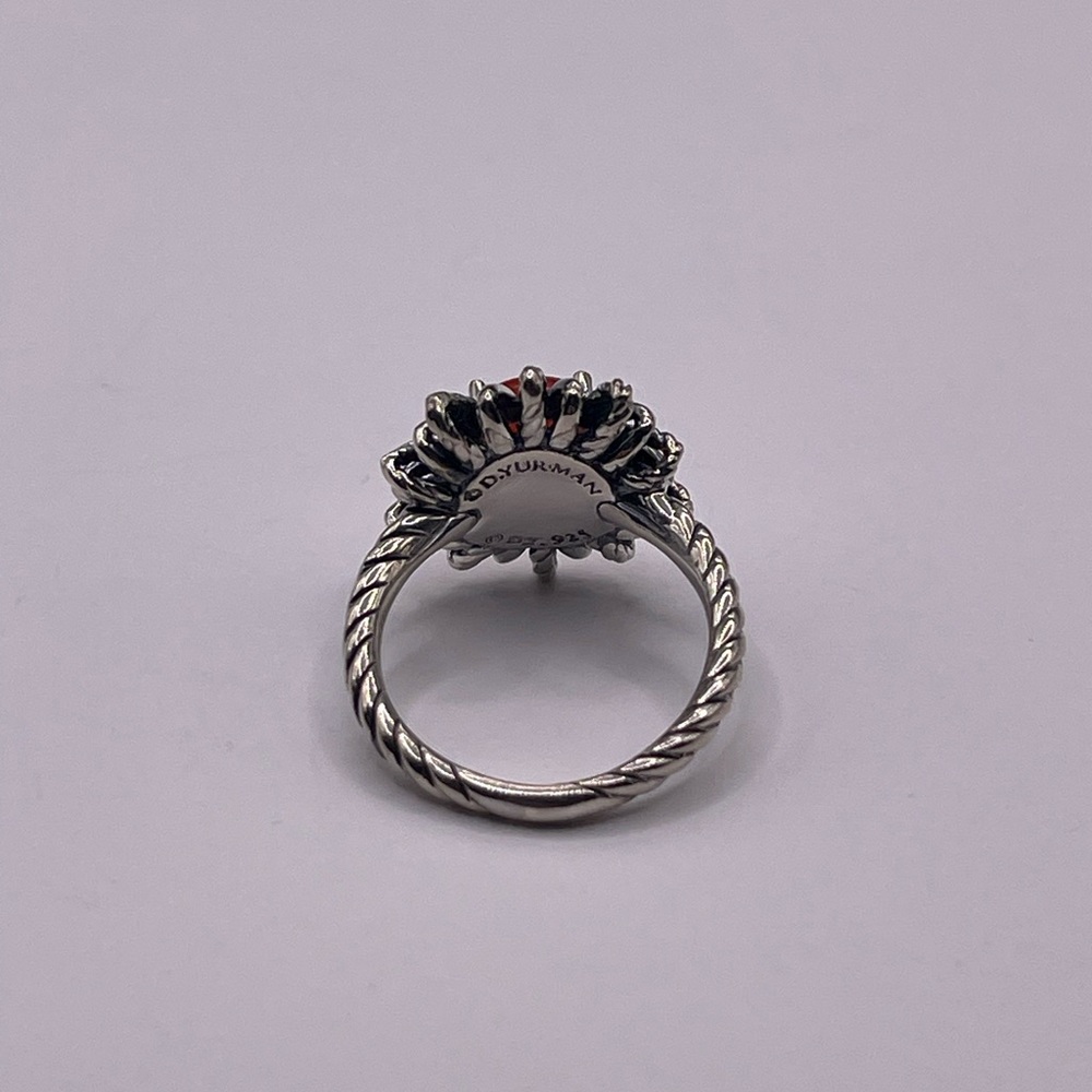 David Yurman Starburst Silver Ring with Red Carnelian - Picture 5 of 9